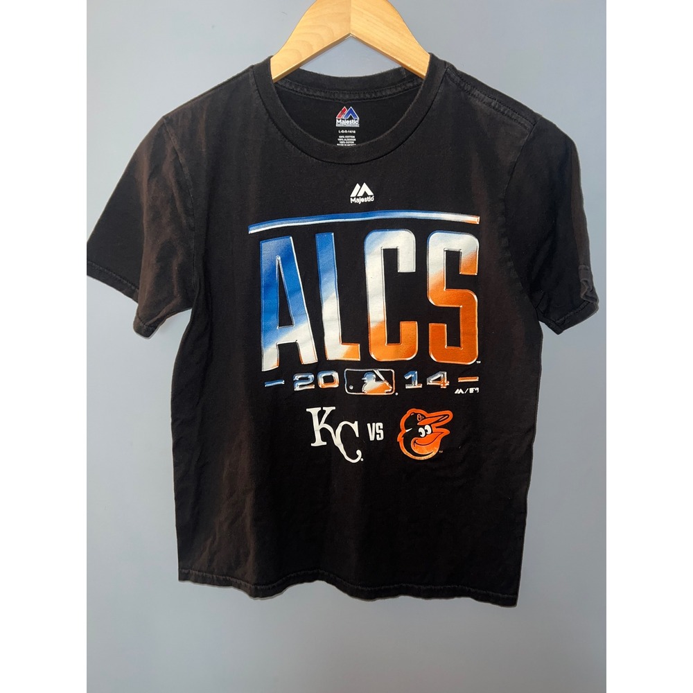 Majestic Kids Black 2014 ALCS Kansas City Royals vs Baltimore Orioles T-Shirt‎ L